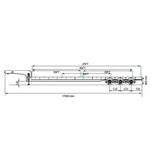 Wind Power Plate Transport Semi Low Bed Trailer 150tons Capacity Leaf Spring Suspension