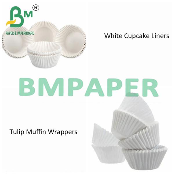White Oilproof Cupcake Liners Paper For Baking Cups Tray 38gsm 40gsm Белая нефтяная пекарня для кексов Бумага для пищевых чашек Поднос 38 г 40 г