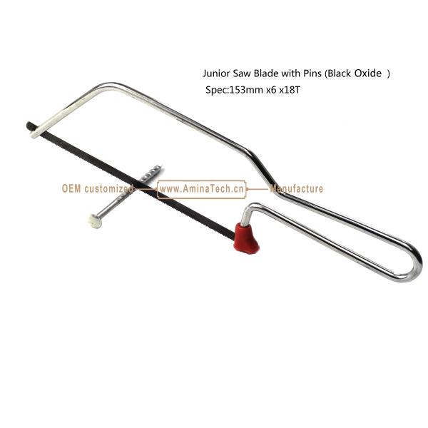 Junior Saw Blade with Pins (Black Oxide) Spec:153mmx6x18T Cutting wood,Plastic,Low-hardness metal