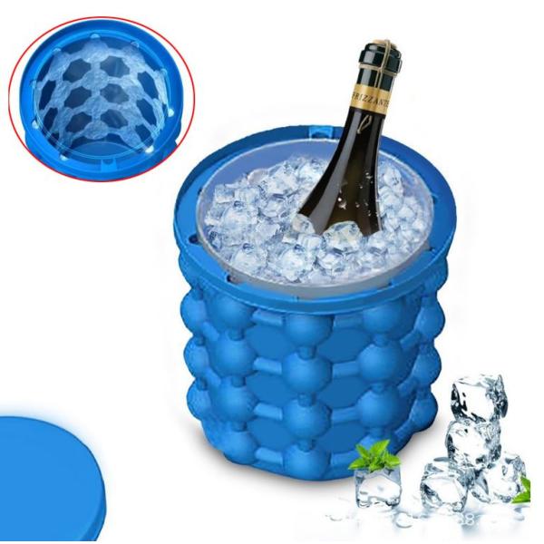 OD 13cm Dual Cavity Silicone Ice Bucket For Champagne Cooling