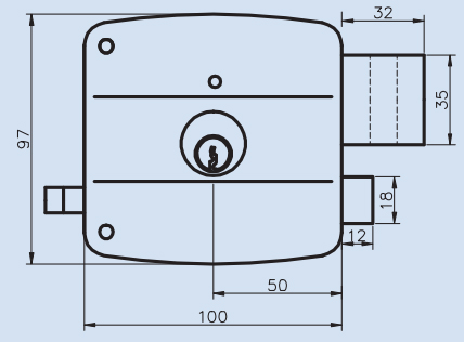 Rim Door Lock Brass Latch Material and Included Strike Plate Surface - Mounted Design for Customer Requirements
