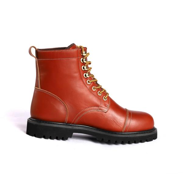 Nylon Fabric Steel Toe Safety Shoes Good Year Rubber Sole Smooth Cow Leather
