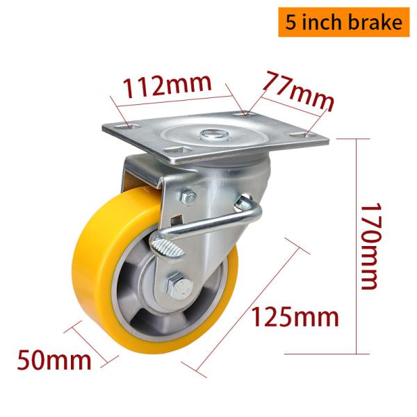5 Inch Swivel Caster Wheels Heavy Duty Castors 125mm  775-86A