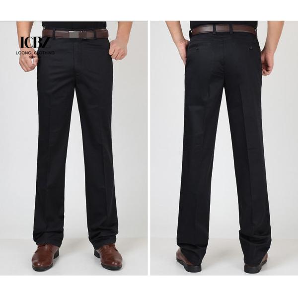 Мужское обычное фитнес низкое умное боковое карманное платье брюки костюмы с прямыми ногами в хаки