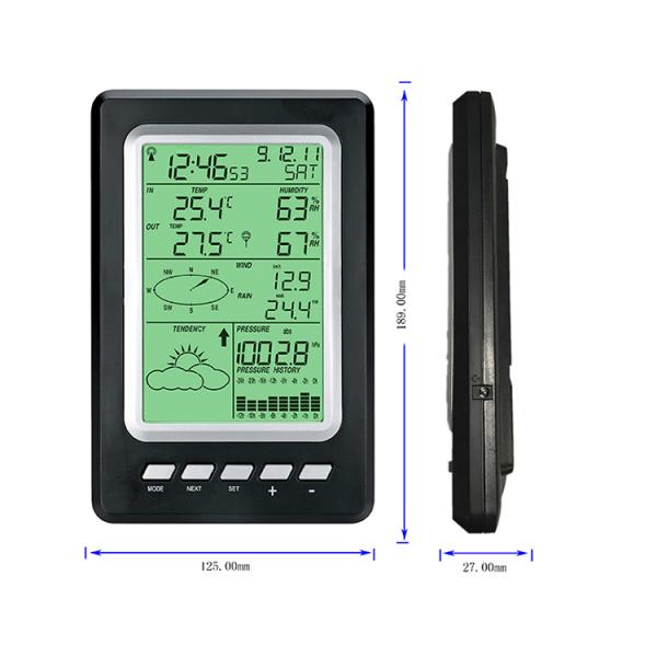 Intervalo de temperatura exterior -40 a 60 °C Estação meteorológica sem fio com suporte OBM