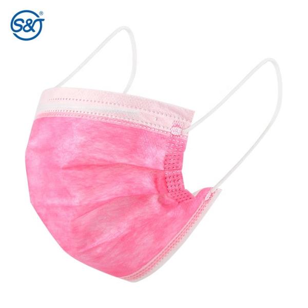 Wholesale non-woven 3 layers disposable ear loop custom color mask black pink colorful surgical face mask