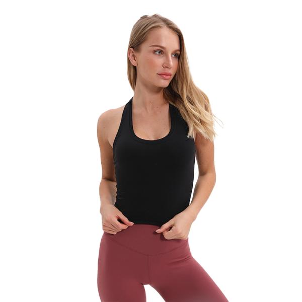 Medium Support Womens Longline Sports Bra 87 Nylon Material Casual Style