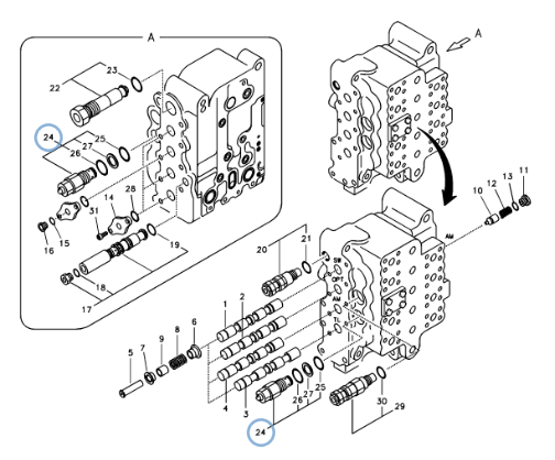 Assy VOE14524582 клапана сброса экскаватора DH220-5 EC210 главный