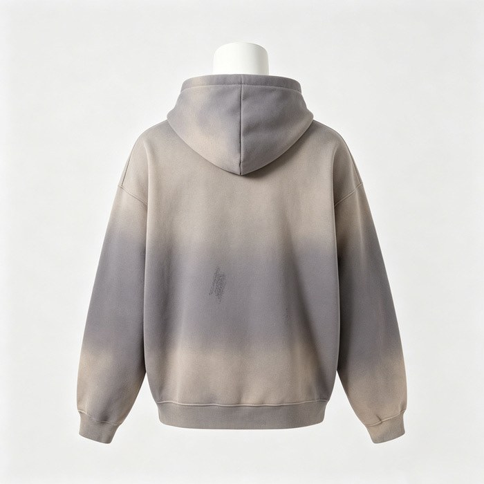 360GSM Men's Heavyweight Hoodie Spray Gradient Wash Pullover Hooded Sweatshirt Oversized
