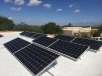 Le panneau solaire de réparation de système à énergie solaire de module de prise de soutien de module de toit a lesté la maison de montage solaire de systèmes