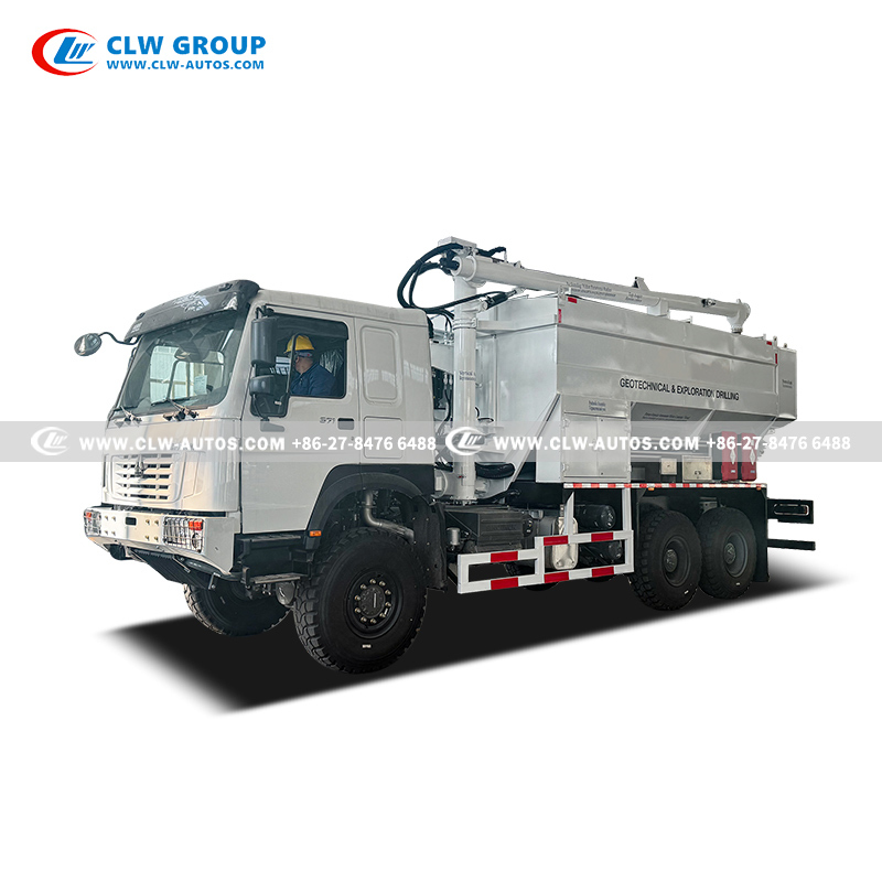 Sinotruk HOWO 8x4 ANFO Explosive Mixing Truck with 400HP WEICHAI Engine, 15-18m³ Stainless Steel Material Box, and PLC Digital Control System