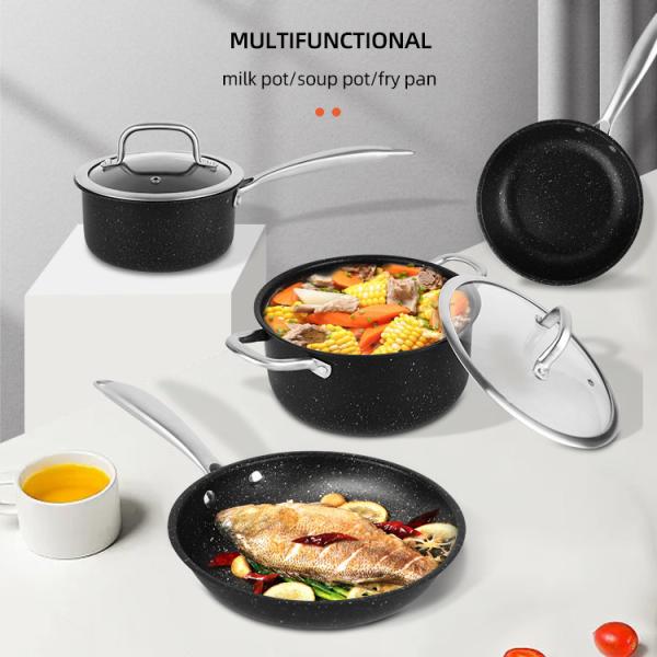 New Arrival Kitchen Stainless Steel 13 Pieces Nonstick Cookware Set Triple-layer Steel Cooking Pot Set