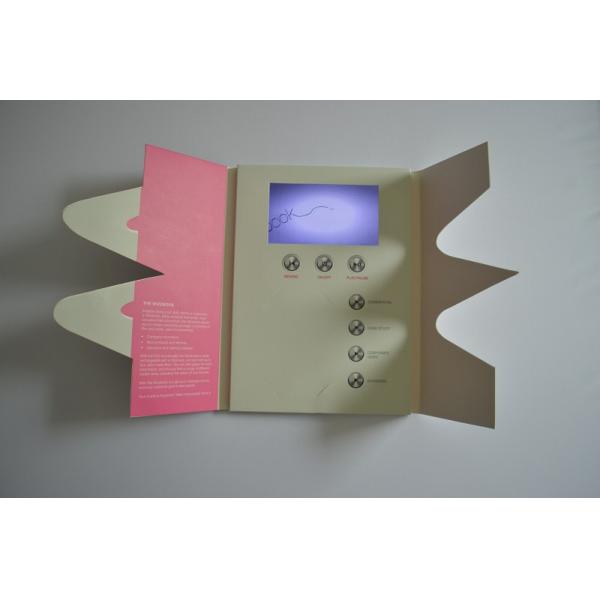 7 Inches Europe Style Wedding Video Invitation Card Printing / Lcd Video Brochure