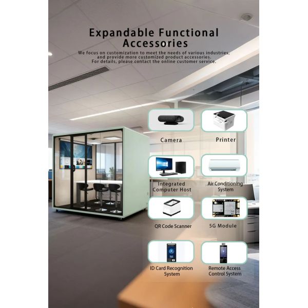 FX Series Office Noise Reduction Society Meeting Room With Magnetic Lock Sealed Tempered Glass Door