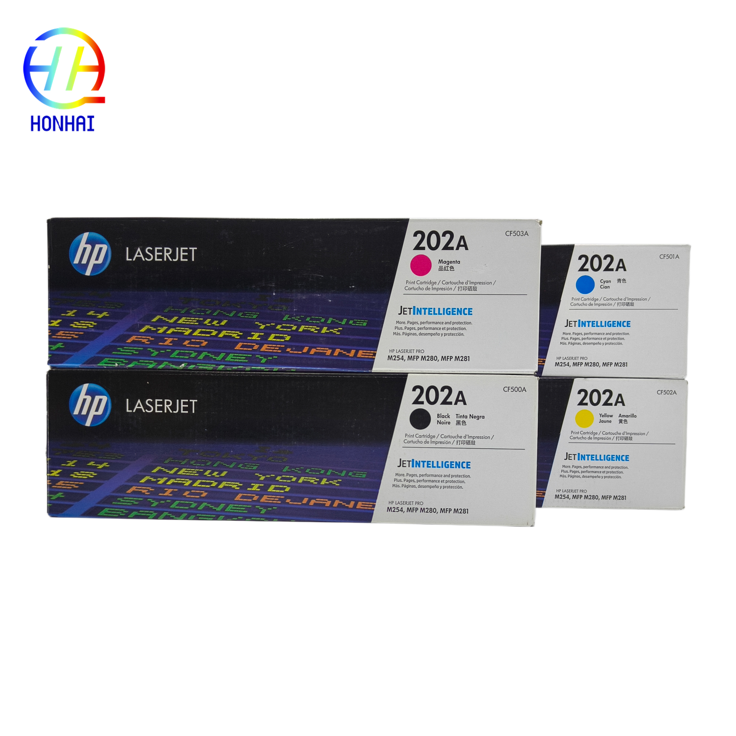  Original Toner Cartridge 202A  for HP Color LaserJet Pro M254dw MFP M281cdw, M281fdw CF500A CF501A CF502A CF503A Printer parts 