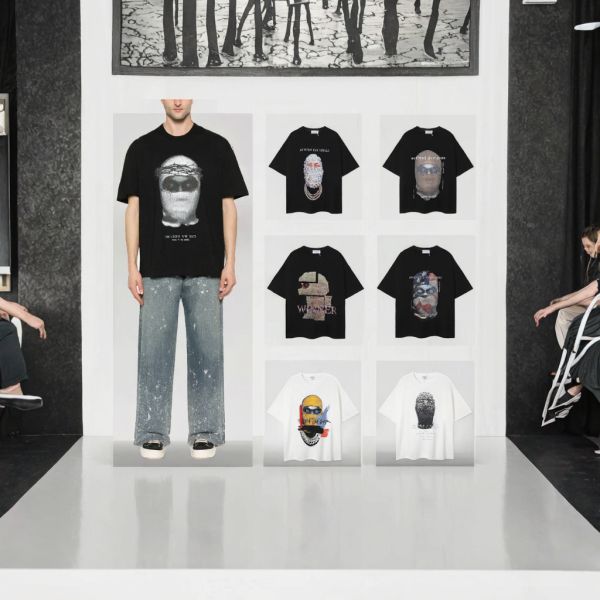 High Quality Summer New IH NOM UH NIT for Masked Hipster Men's Knitted Print 100% Cotton Eco-Friendly Streetwear