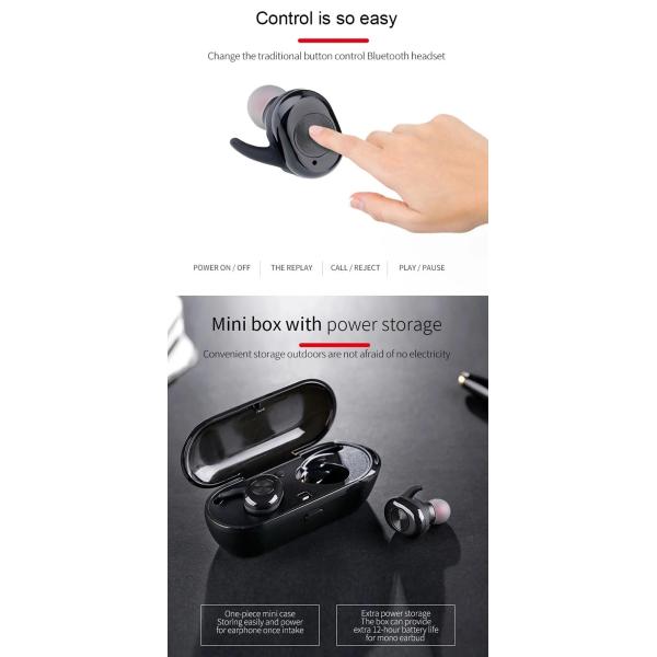 Наушник наушников музыки шлемофона игры Earbuds спорта хэндс-фри Tws Ture беспроводного стерео глубокого баса Bluetooth 5,0 HiFi