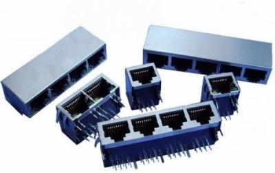 Multi Port Rj45 Connector Jack / Rj45 Female Socket With Shield 8P8C Side Entry