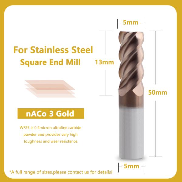 Специальный дизайн твердого карбида конечный мельница 6x50 мм-4F сварка для нержавеющей стали