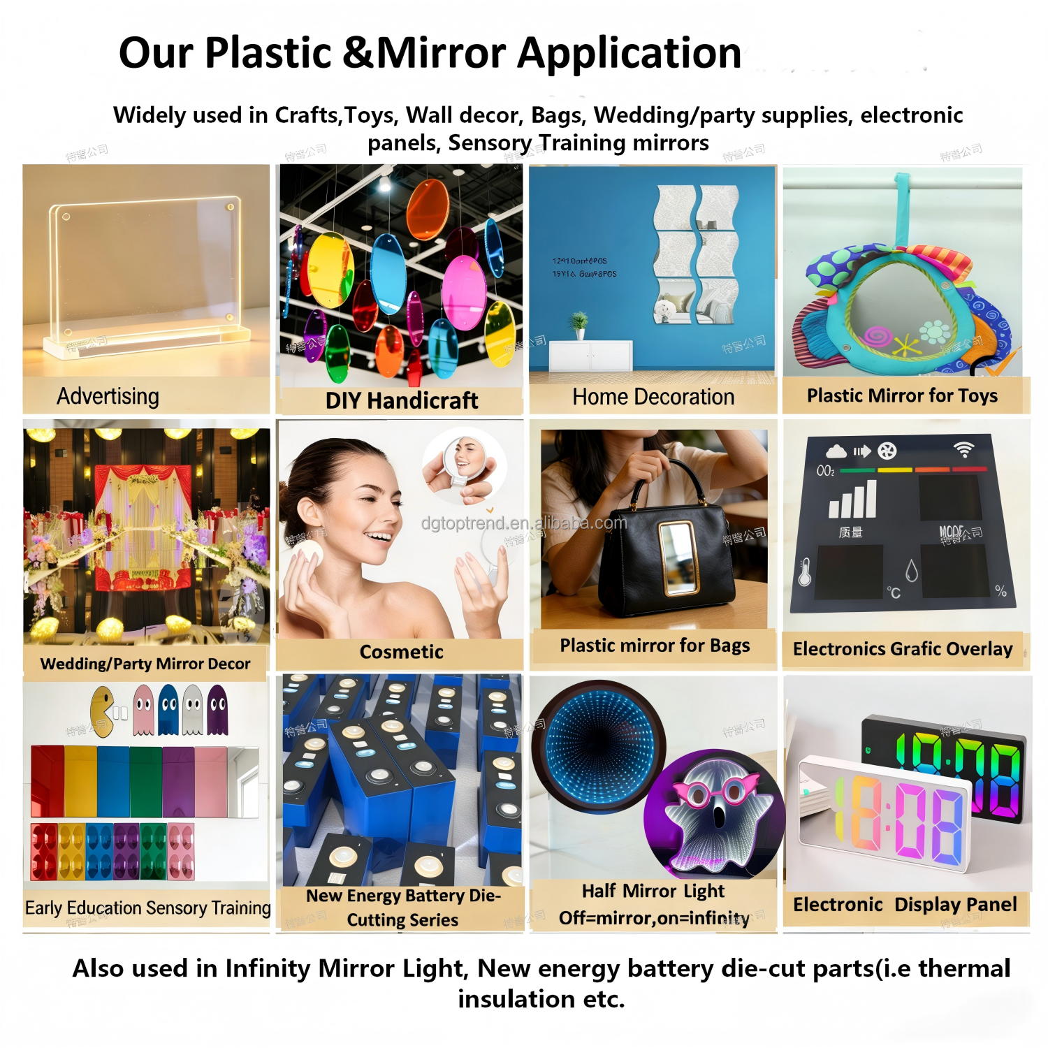 Custom Shape Laser Cut Acrylic Mirror PMMA Decorative Plastic Mirror for DIY Crafts Wedding and Wall Art Decoration