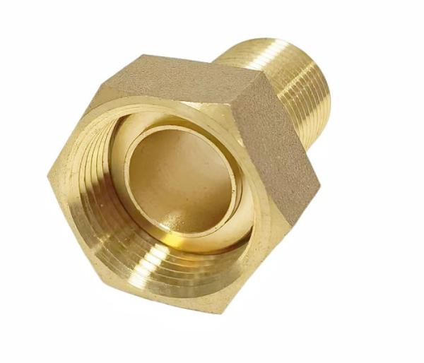 ANSI Hexagon Lead Free Brass Fittings Water Meter Connector  1.6Mpa