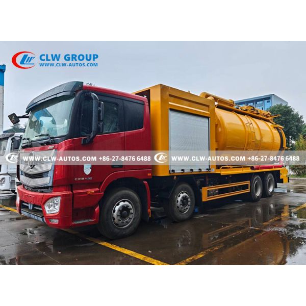 FOTON 8x4 Heavy-Duty Combination Sewer Cleaning & Vacuum Truck with High-Pressure Jetting and High-Efficiency Vacuum System