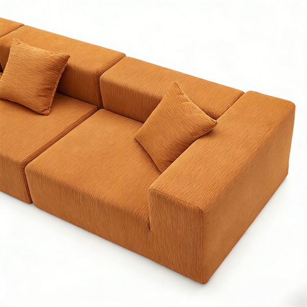 Vacuum Sealed Modular Office-Friendly Ottoman Matching Pillow Space-Saving Upholstered Custom Module Compressed Sofa