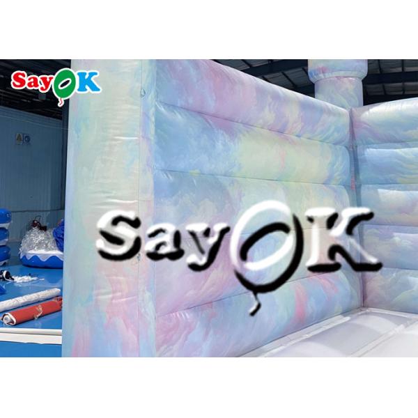 Белая луна свадебного банкета PVC отскакивает замок 4.3m 14ft раздувное с печатанием