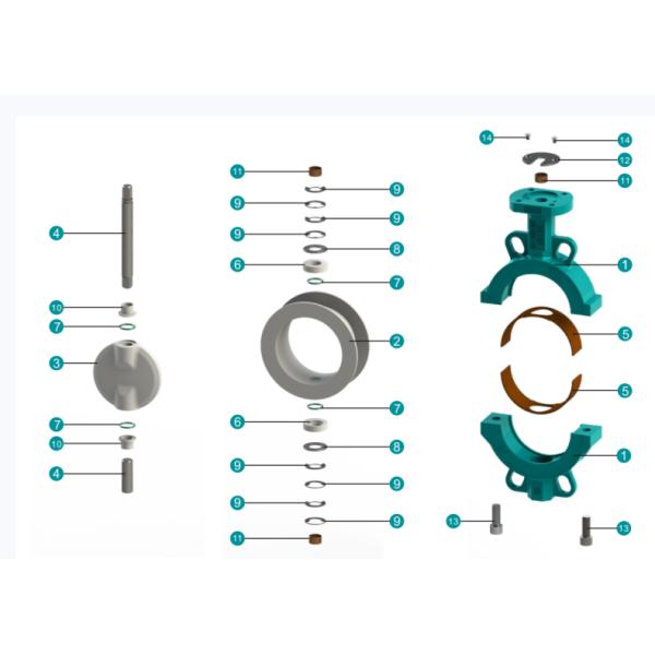 ductile iron stainless steel wcb pn10 16 chinese anti-corrosion Split body butterfly valve