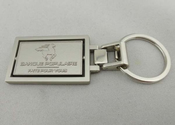 Banoue Spinning Promotional Keychain with Spinning Logo and Misty Nickel Plating