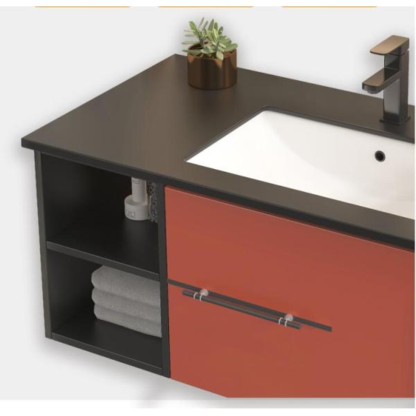 good plywood Melamine Cabinet Red Timber Vanity Bathroom Cabinet ISO9001