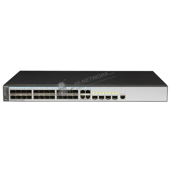 front-s5700-28p-li-24s-bat-datasheet Huawei Switch S5700-28P-LI-24S-BAT with 28 Gig SFP ports 1 battery slot and 42 Mpps forwarding performance