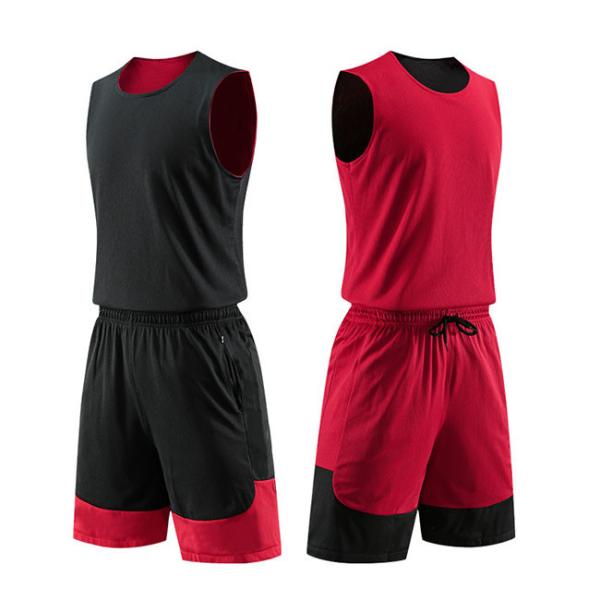 Двойные, который встали на сторону Tracksuits тренировки футбола чернят красные белые реверзибельные трикотажные изделия баскетбола