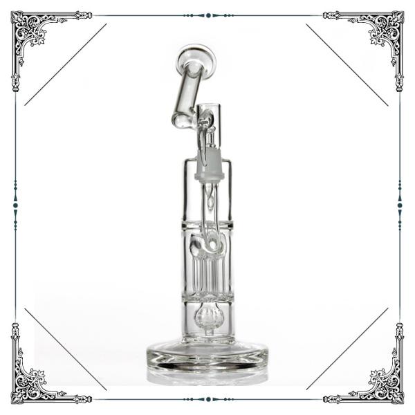 Reinforced 5 Arm Pillar Perc borosilicate glass Smoking Pipes With Gridded Imperial Perc Bongs