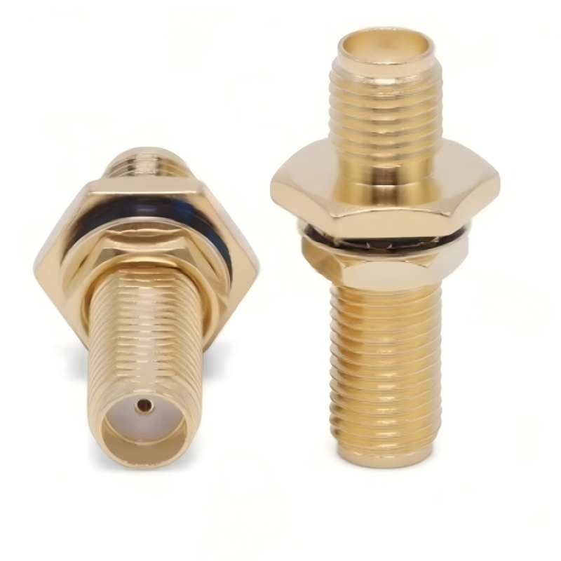 Waterproof SMA Bulkhead RF Adapter DC-6GHz with Gold-plated Brass for High-Frequency Signal Transmission