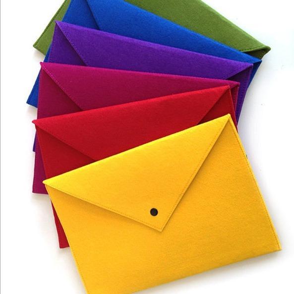 File Folders- Felt Folder Expanding File Folder Paper Envelope A4 Folders With Lanyard Felt file bag simple office data file bag storage bag storage bag student stationery bag folder