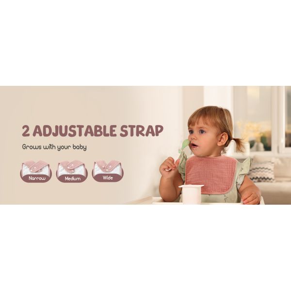 6-Pack Muslin Baby Bibs with Soft Plush Dots for Unisex Boys Girls