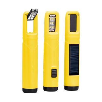 Lâmpada portátil de rádio movida a energia solar Fonte de lanterna 1W Tocha frontal 6pcs 2835 SMD Lâmpada lateral