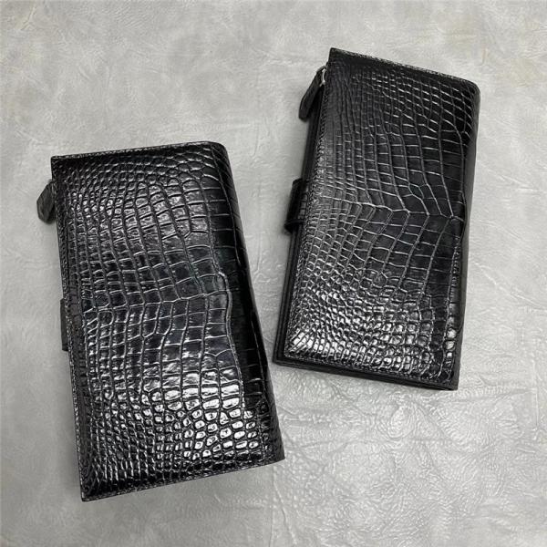 Authentic Crocodile Skin Businessmen Large Bifold Wallet Clutch Purse Exotic Real Alligator Leather Male Card Holder