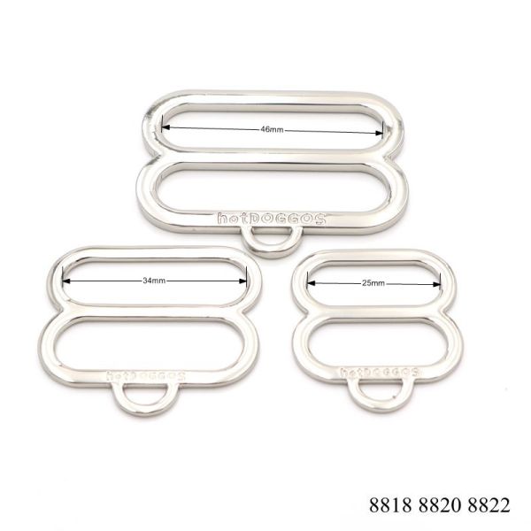 Custom Engrave Logo Metal D Ring 34mm Flat Silver Square D Ring Buckle For Dog Collar