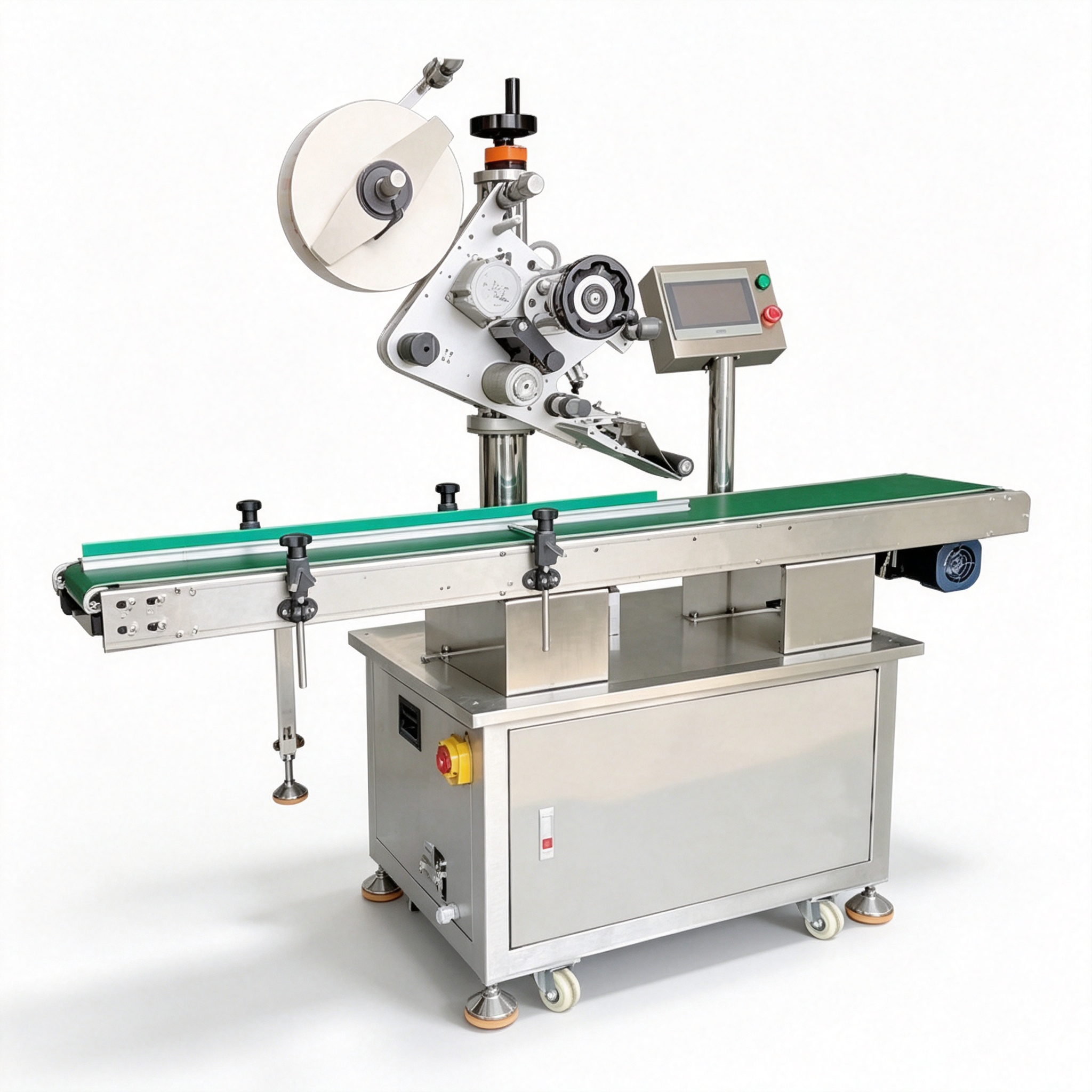 Stainless Frame Automatic Top Labeling Machine 0 - 80Pcs/Min Labeling Machine