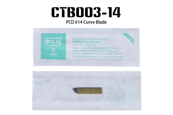 Agulha permanente do ouro da sobrancelha da tatuagem de Microblading da curva de PCD #14