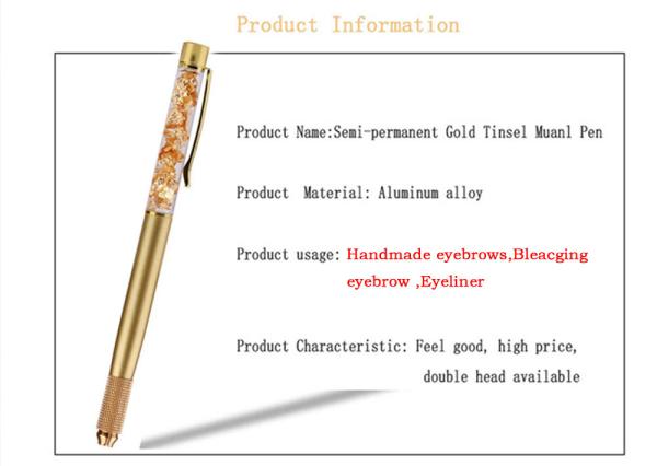 Tatuagem manual lateral Pen With Low Price de Pen Crystal Eyebrow Tattoo Pen Permanent da folha dourada a por atacado
