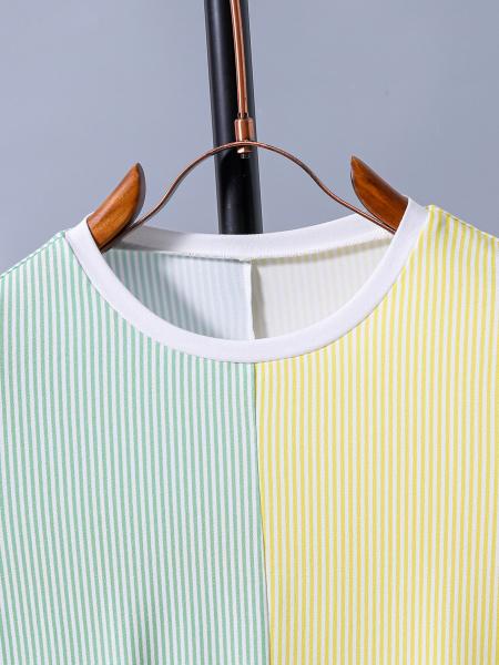 Children Custom T Shirts Stripe Design 8T-14T Machine Washable