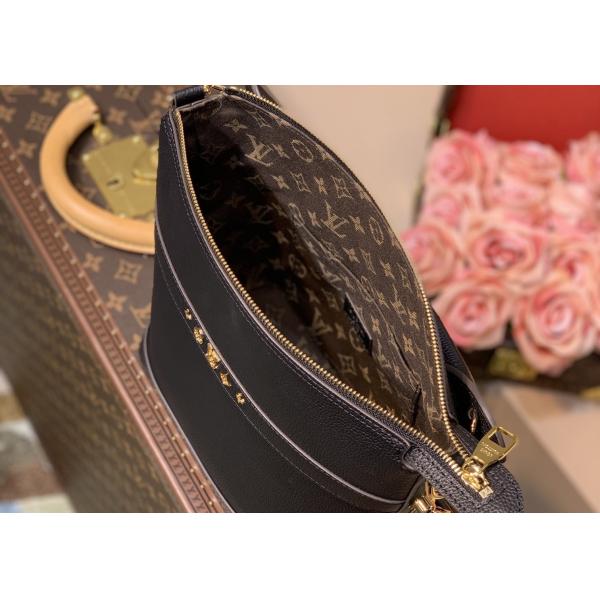 Small Genunie Black Printing Linning 25cm Cowhide Bucket Bag Handhold