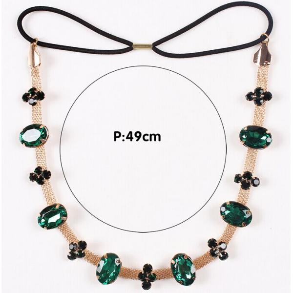 Hot Hair texture flashing emerald diamond hair hoop headband hair jewelry