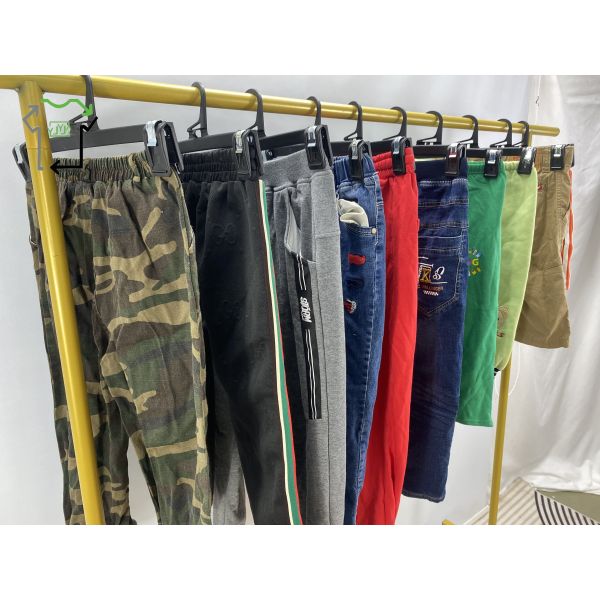 Casual Polyester Cotton Used Pants for Children Mixed Sizes Clean 95%-100% Grade