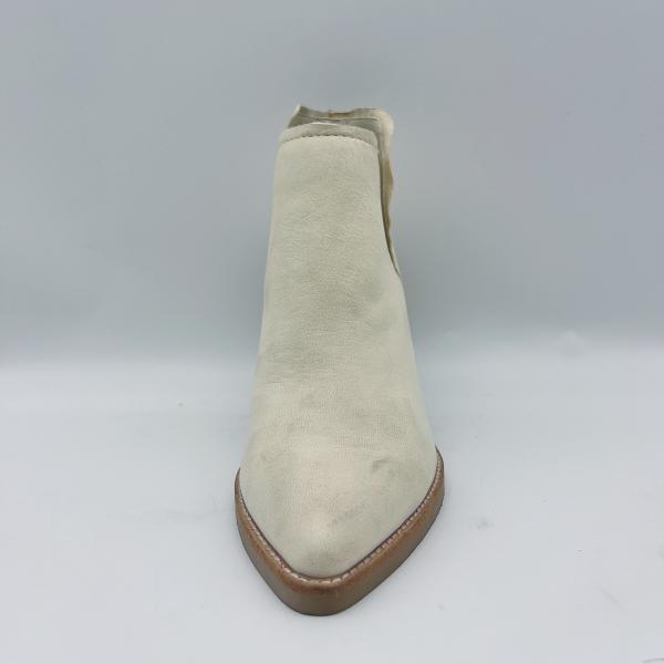 Women'S Genuine Leather Ankle Boots Pointed Toe Ankle Boots Chunky Heel