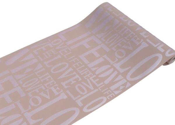 Non woven Washable Wallpaper Purple Color LOVE English Letters Wallpaper