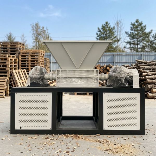 Double Shaft Shredder for Wood Pallet Waste Wood Timber Logs Recycling
